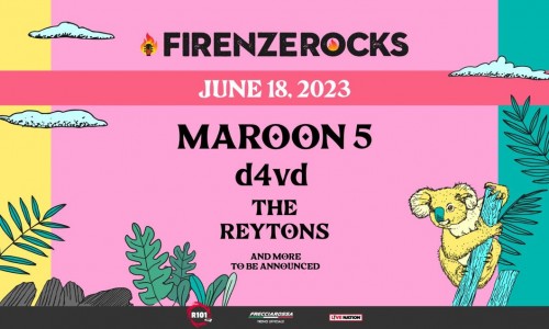 Firenze Rocks annuncia d4vd e The Reytons per la giornata del 18 giugno che vedrà come headliner i Maroon 5.